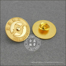 Золото организационные знак, круглый pin отворотом (GZHY-ЛП-019)
